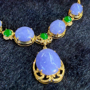 Customized Type A Burmese Jade Jadeite 18k yellow gold lavender necklace - Huangs Jadeite and Jewelry Pte Ltd