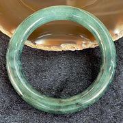 Type A Oily Green Piao Hua Jadeite Bangle 66.73g inner diameter 57.0mm Thickness 11.6 by 10.5mm - Huangs Jadeite and Jewelry Pte Ltd