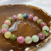 Natural Tourmaline Crystal Bracelet 电气石 40.63g 11.2mm/bead 19 beads - Huangs Jadeite and Jewelry Pte Ltd