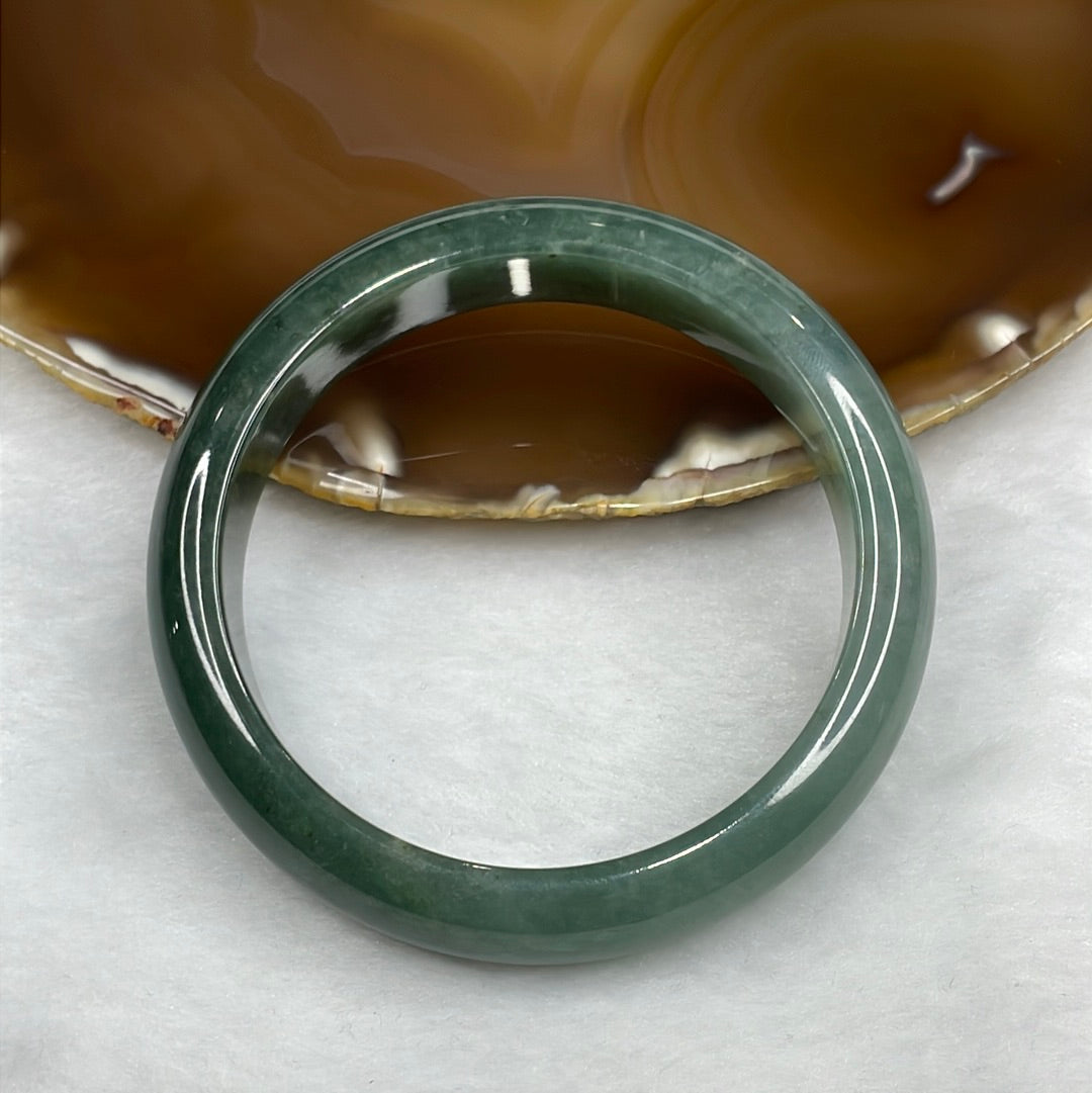 Type A Semi Icy Blueish Green Jadeite Bangle 64.07g inner diameter 59.6mm 13.5 by 8.3mm - Huangs Jadeite and Jewelry Pte Ltd