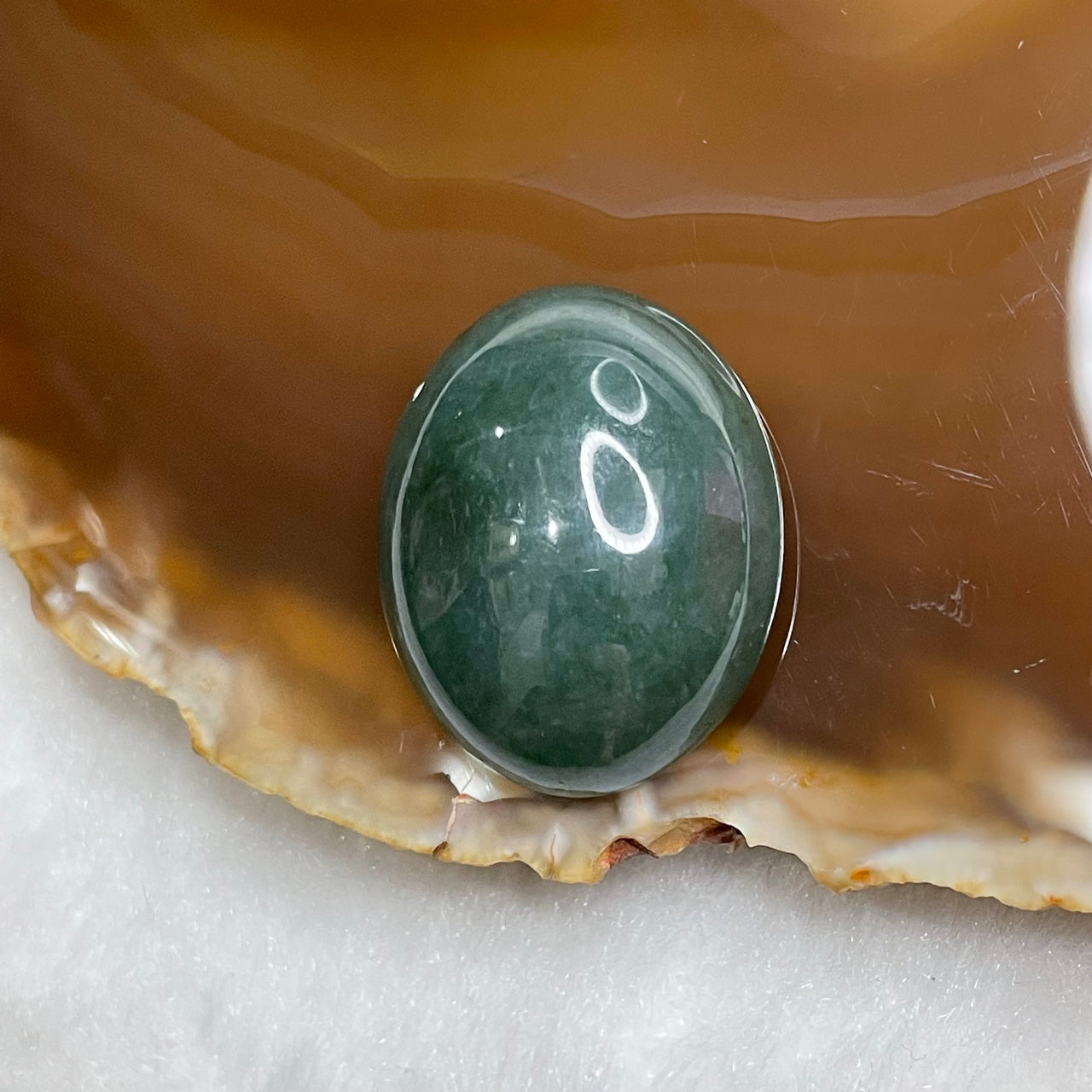 Type A Green Jade Jadeite for setting 10.86g 28.3 by 22.4 by 10.0mm - Huangs Jadeite and Jewelry Pte Ltd