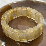 Natural Golden Rutilated Quartz Bracelet 手牌 - 65.46g 18.4 by 7.7mm/piece 19 pieces - Huangs Jadeite and Jewelry Pte Ltd