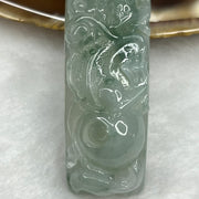 Type A Semi Icy Green Piao Hua Jade Jadeite Dragon Charm - 17.42g 54.7 by 17.1 by 7.9mm - Huangs Jadeite and Jewelry Pte Ltd