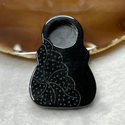 Type A Black Jade Jadeite Buddha Pendant 49.09g 61.7 by 41.3 by 9.9mm - Huangs Jadeite and Jewelry Pte Ltd