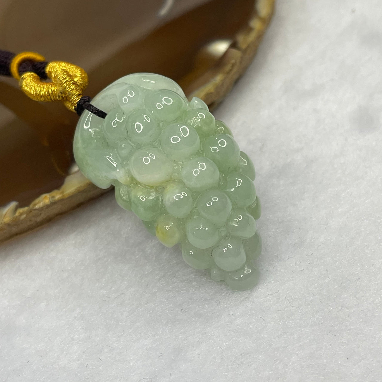 Type A Green Jade Jadeite Grapes Pendant - 24.20g 40.0 by 22.7 by 17.2mm - Huangs Jadeite and Jewelry Pte Ltd