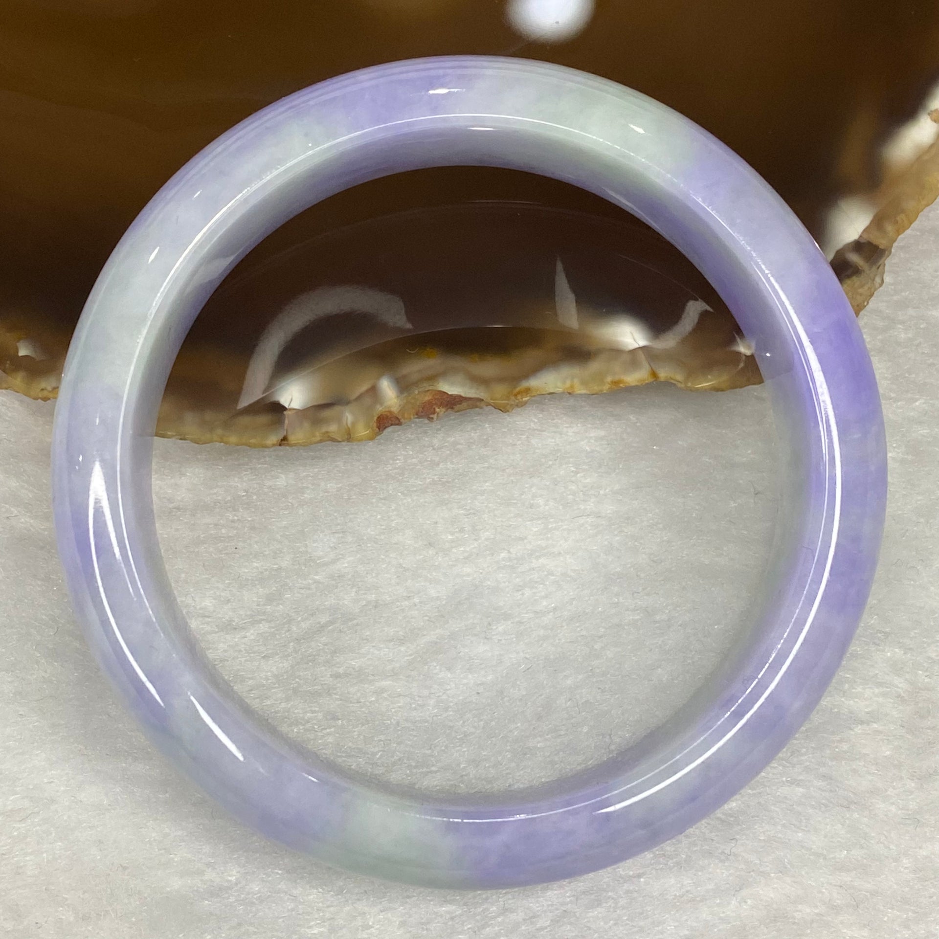 Rare Intense Bright Lavender Jadeite Bangle 76.06g Inner Dia 59.7mm 16.2 by 8.3mm - Huangs Jadeite and Jewelry Pte Ltd