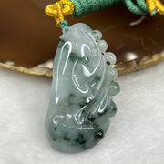 Type A Semi Icy Green Piao Hua Jade Jadeite Parrot 29.51g 50.0 by 26.5 by 12.2mm - Huangs Jadeite and Jewelry Pte Ltd