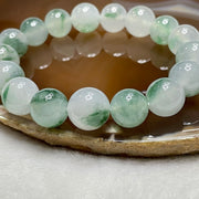 Type A Semi Icy Piao Hua Jade Jadeite Bracelet 40.74g 12.1mm/bead 17 beads - Huangs Jadeite and Jewelry Pte Ltd