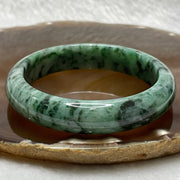 Type A Green with Spicy Green Veins Jade Jadeite Bangle - 54.91g Inner Diameter 56.7mm Thickness 13.0 by 8.0mm - Huangs Jadeite and Jewelry Pte Ltd