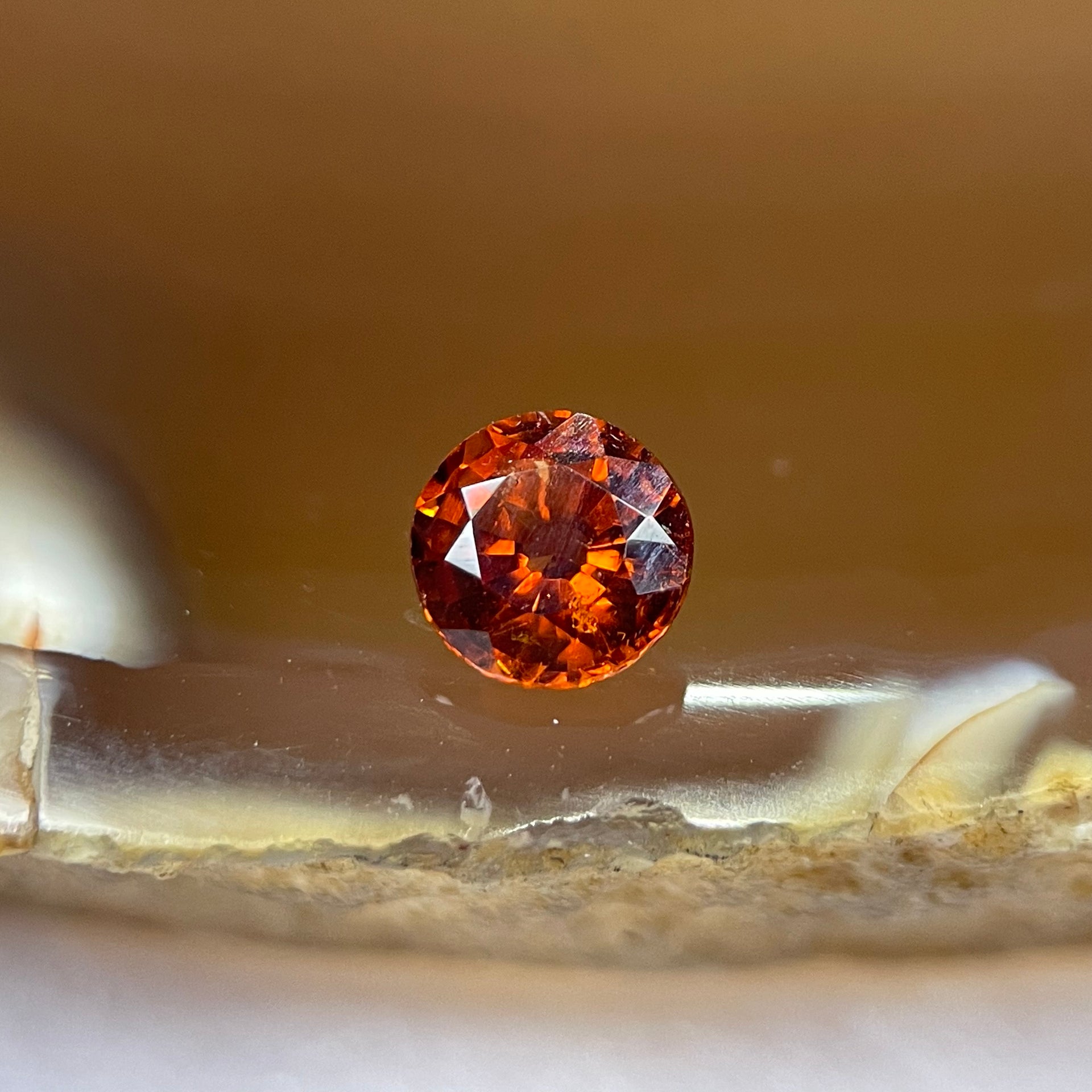 Natural Orange Red Garnet Crystal Stone for Setting - 0.60ct 4.8 by 4.8 by 3.0mm - Huangs Jadeite and Jewelry Pte Ltd