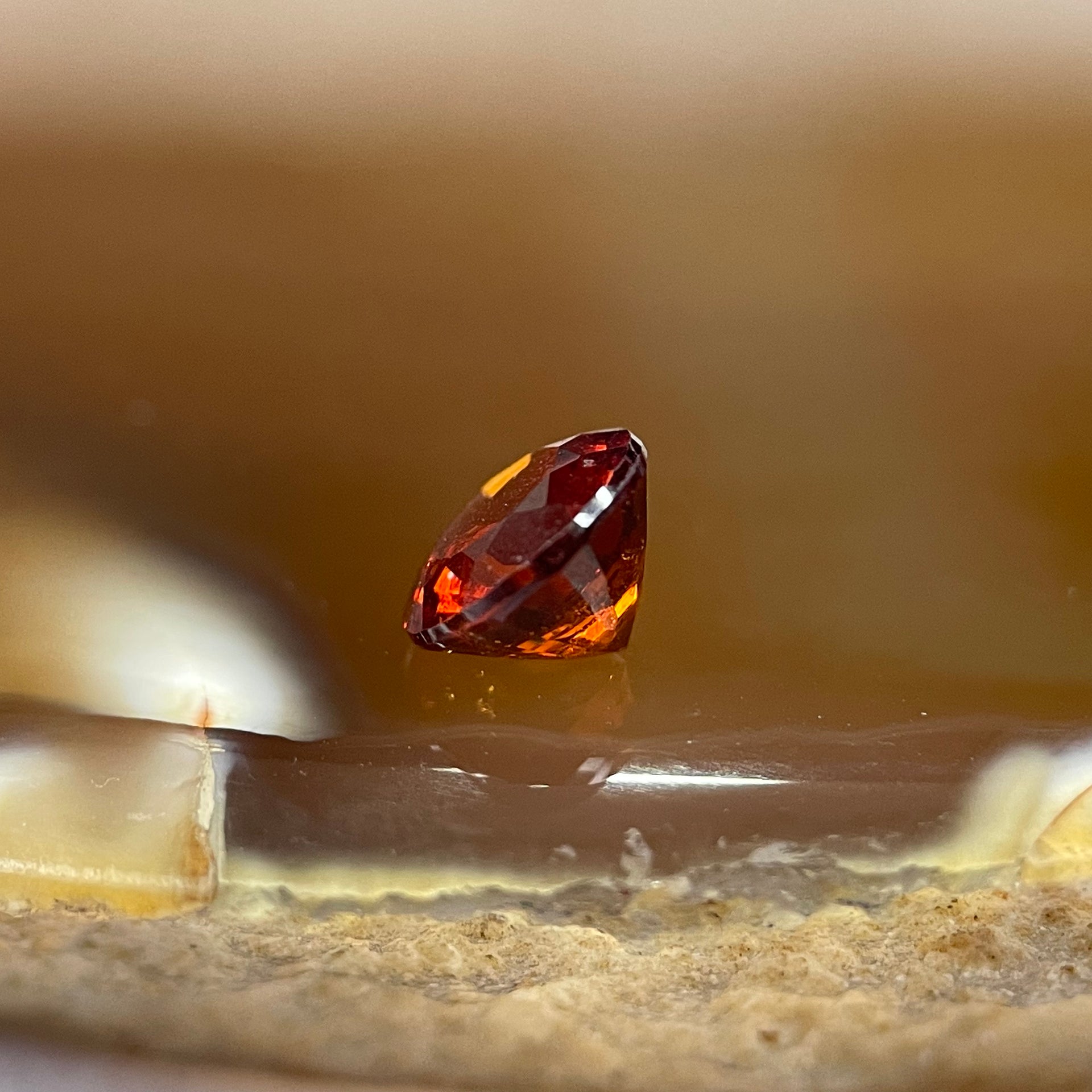 Natural Orange Red Garnet Crystal Stone for Setting - 1.05ct 5.5 by 5.5 by 3.8mm - Huangs Jadeite and Jewelry Pte Ltd