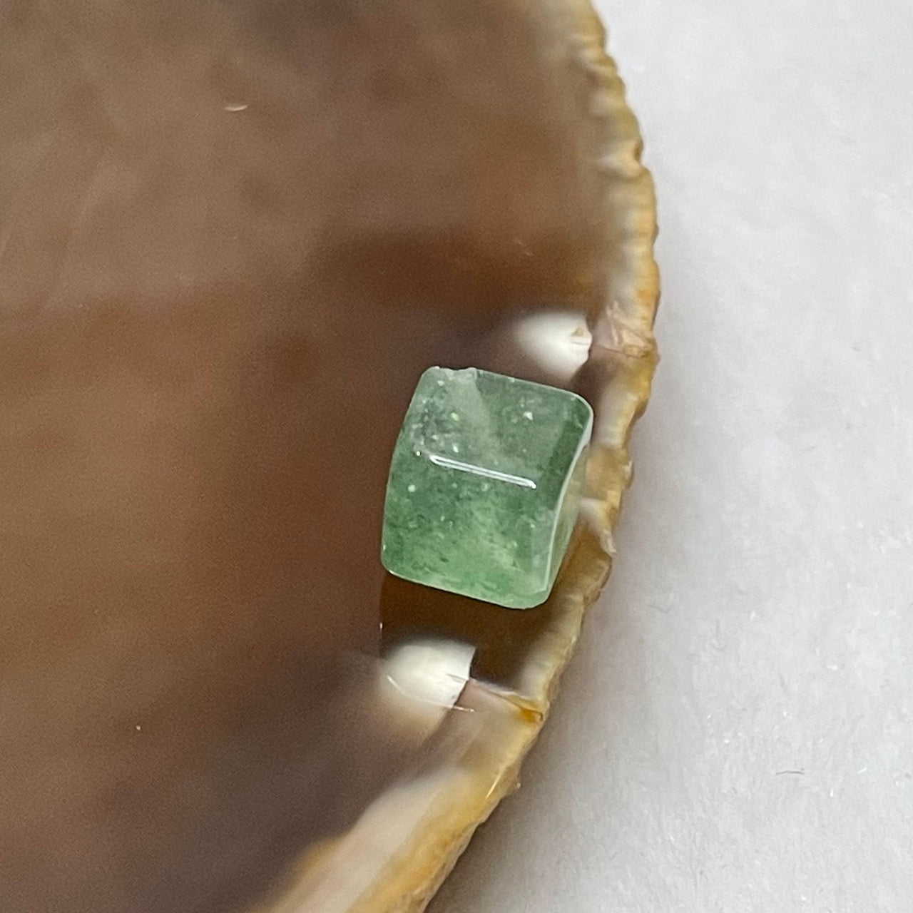 Natural Green Quartz Cube Charm - 0.9g 7.1 by 7.1 by 7.1mm - Huangs Jadeite and Jewelry Pte Ltd