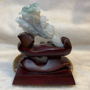 Rare Jelly Semi ICY Cabbage Bao Cai for Wealth 181.5g 112.0 by 61.7 by 31.0mm with wooden stand total 606.3g 150.6 by 127.0 by 80.5mm - Huangs Jadeite and Jewelry Pte Ltd