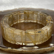 Natural Golden Rutilated Quartz Bracelet 手牌 - 74.57g 18.2 by 7.7mm/piece 18 pieces - Huangs Jadeite and Jewelry Pte Ltd