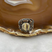 Natural Golden Rutilated Quartz 925 Silver Ring US 6.75 HK 15 5.64g 18.3 by 18.5 by 6.9mm - Huangs Jadeite and Jewelry Pte Ltd