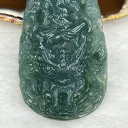 Grand Master Certified Type A Semi Icy Blueish Green Jade Jadeite Guan Yin with 9 Dragons Pendant 53.82g 73.0 by 39.0 by 10.0 mm - Huangs Jadeite and Jewelry Pte Ltd