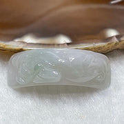 Type A Faint Green Jade Jadeite Pixiu Bracelet Piece - 7.8g 41.0 by 14.3 by 6.3mm - Huangs Jadeite and Jewelry Pte Ltd