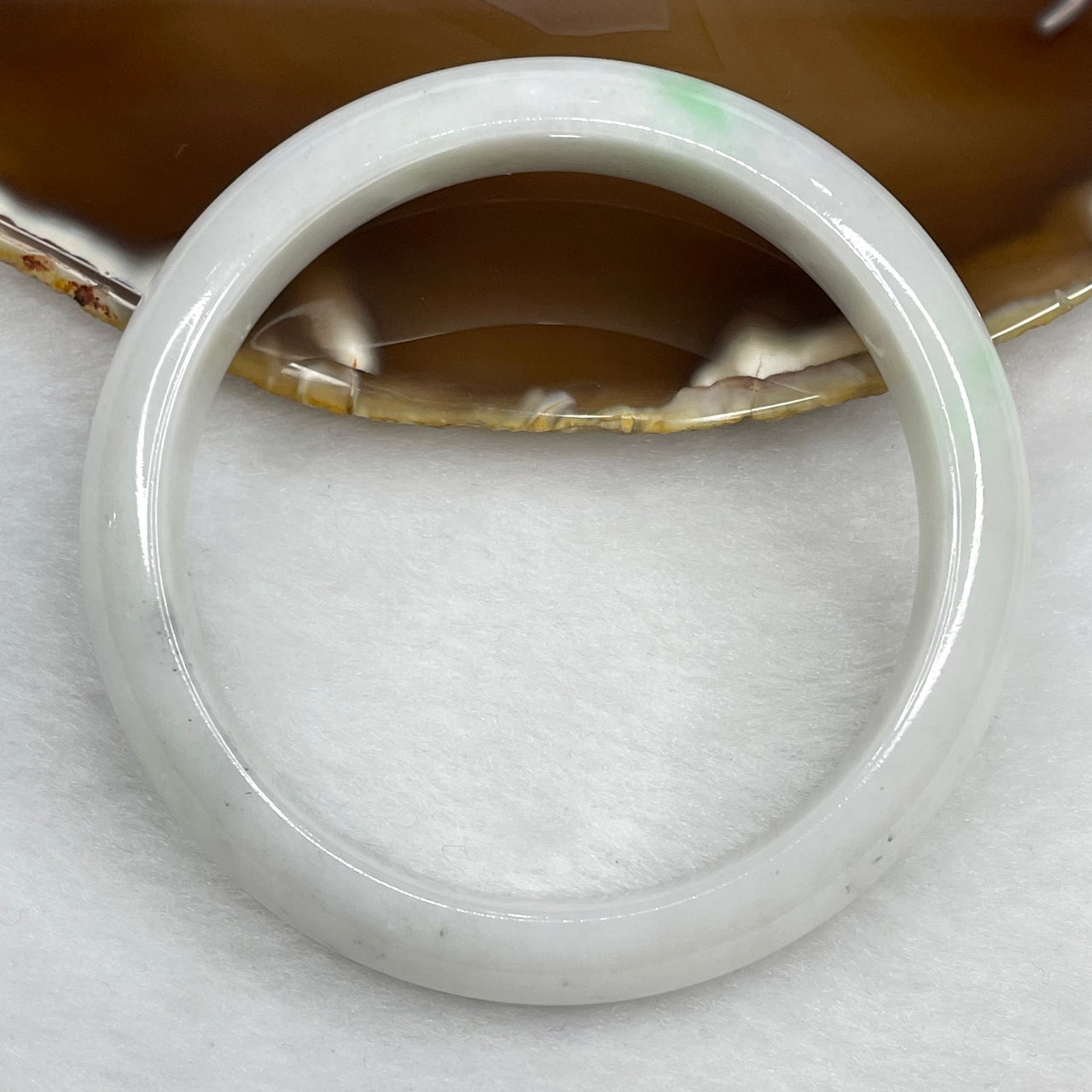 Type A Green Jadeite Bangle 55.18g inner diameter 58.6mm 13.4 by 7.5mm - Huangs Jadeite and Jewelry Pte Ltd