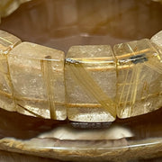 Natural Golden Rutilated Quartz Bracelet 手牌 - 74.57g 18.2 by 7.7mm/piece 18 pieces - Huangs Jadeite and Jewelry Pte Ltd