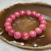 Natural Rhodonite Crystal Bracelet 57.57g 12.3mm/bead 17 beads - Huangs Jadeite and Jewelry Pte Ltd