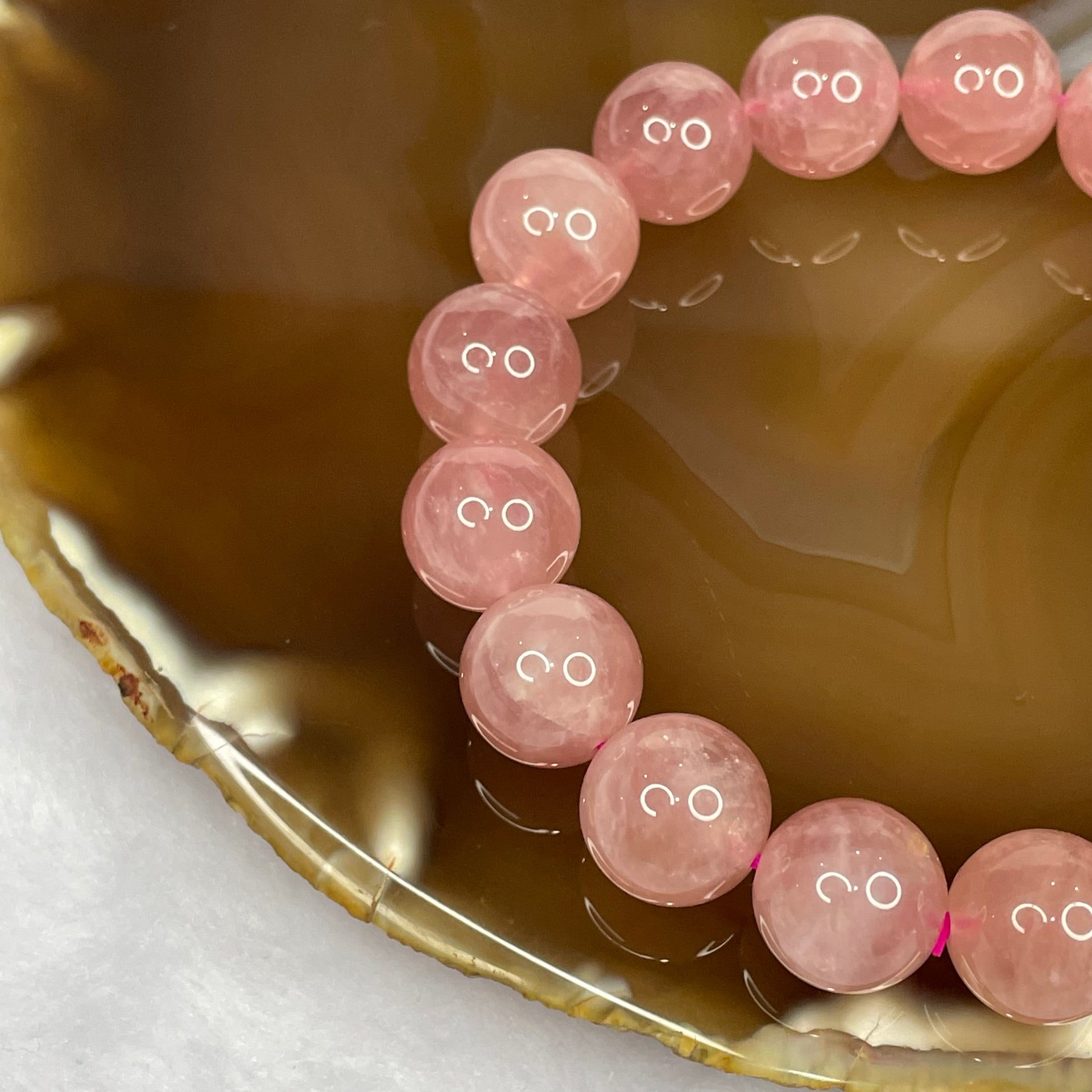 Natural Rose Quartz Bracelet - 42.09g 12.2mm/bead 17 Beads - Huangs Jadeite and Jewelry Pte Ltd