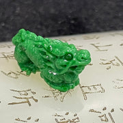 Type A Spicy Green Dragon Jade Jadeite Pendant - 2.89g 23.5 by 10.6 by 6.3mm - Huangs Jadeite and Jewelry Pte Ltd