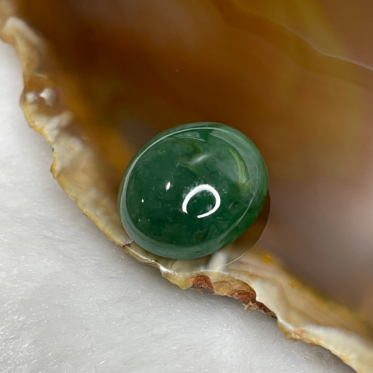 Type A Green Jade Jadeite for setting 4.1g 18.7 by 17.2 by 8.0mm - Huangs Jadeite and Jewelry Pte Ltd