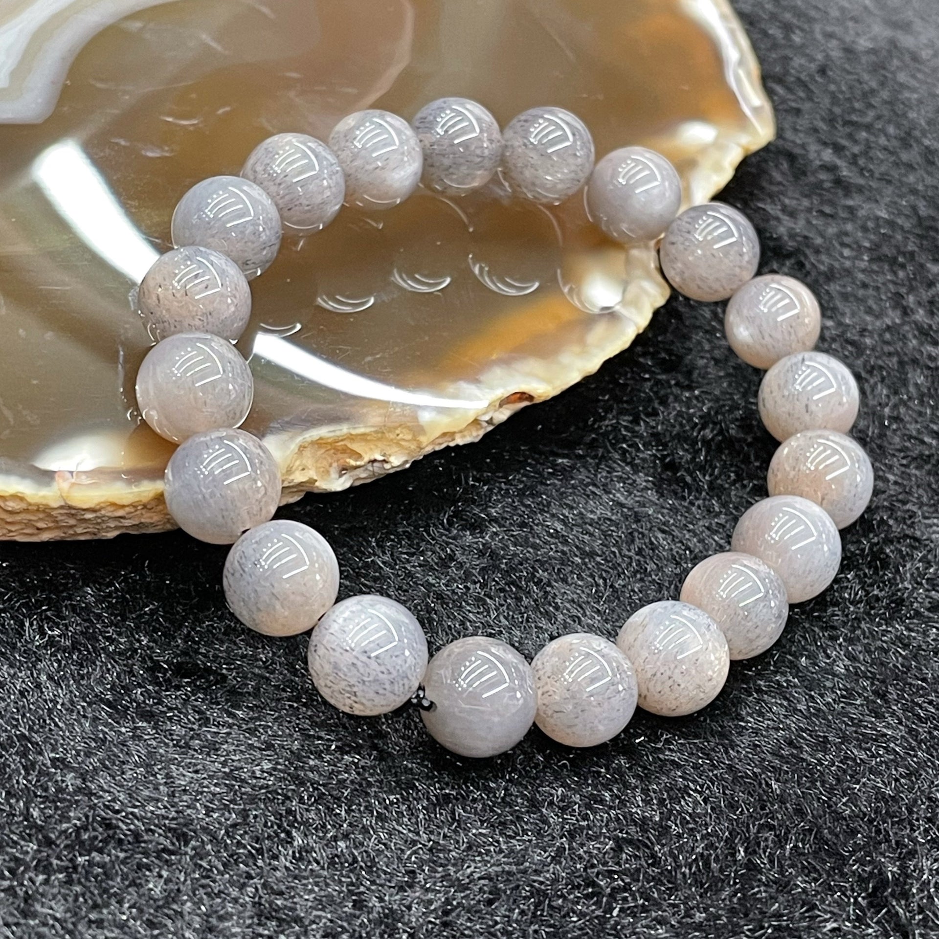 Natural Black Sunstone 日光石（太阳石）Bracelet 20 beads - 24.99g 10.0/bead - Huangs Jadeite and Jewelry Pte Ltd