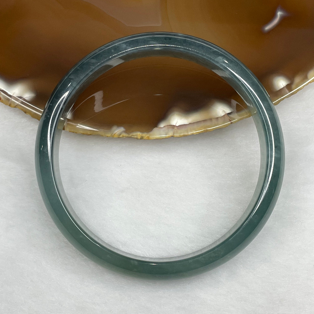 Type A Semi Icy Blueish Green Jadeite Bangle 39.74g inner diameter 59.3mm 12.1 by 6.1mm - Huangs Jadeite and Jewelry Pte Ltd