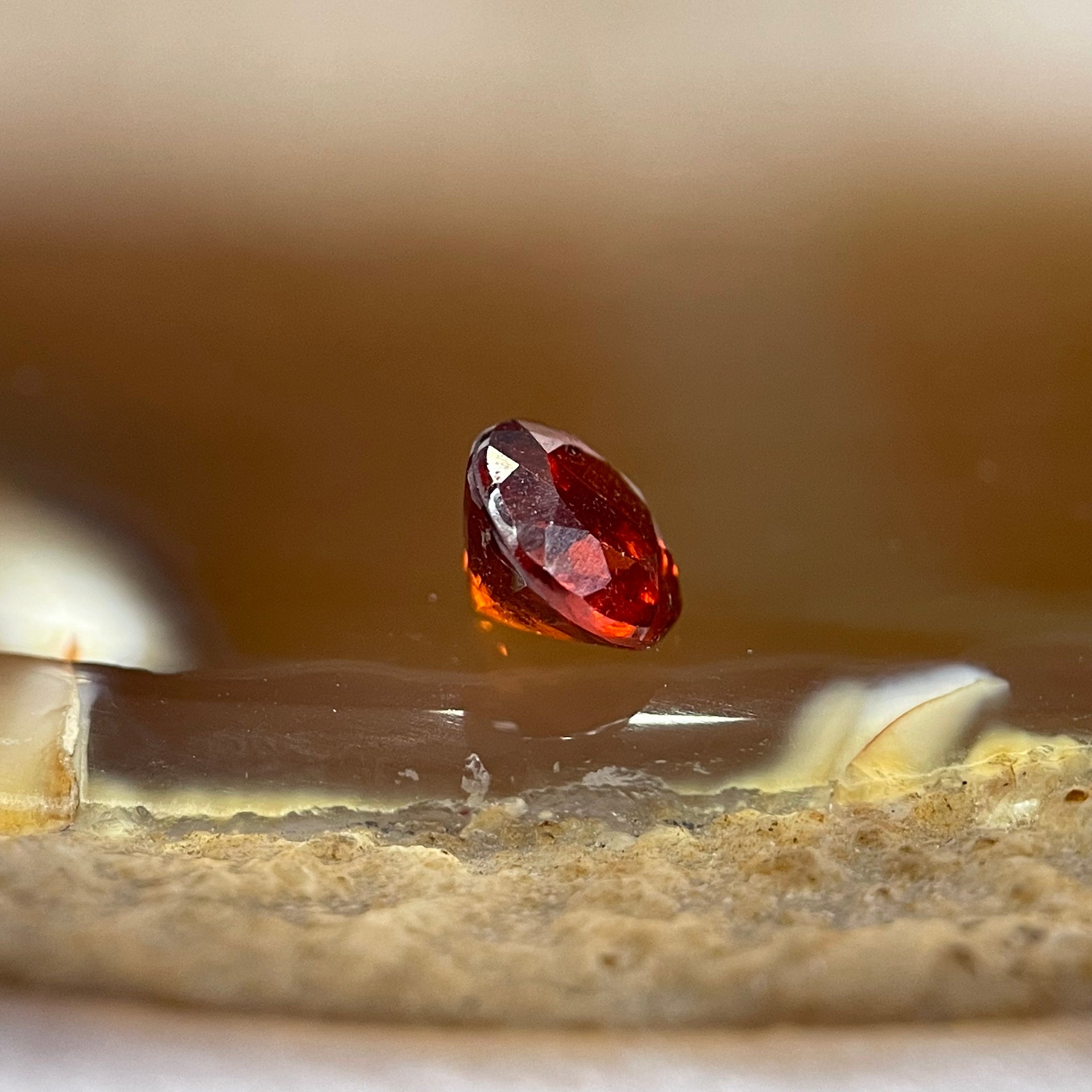 Natural Orange Red Garnet Crystal Stone for Setting - 0.80ct 5.2 by 5.2 by 3.7mm - Huangs Jadeite and Jewelry Pte Ltd