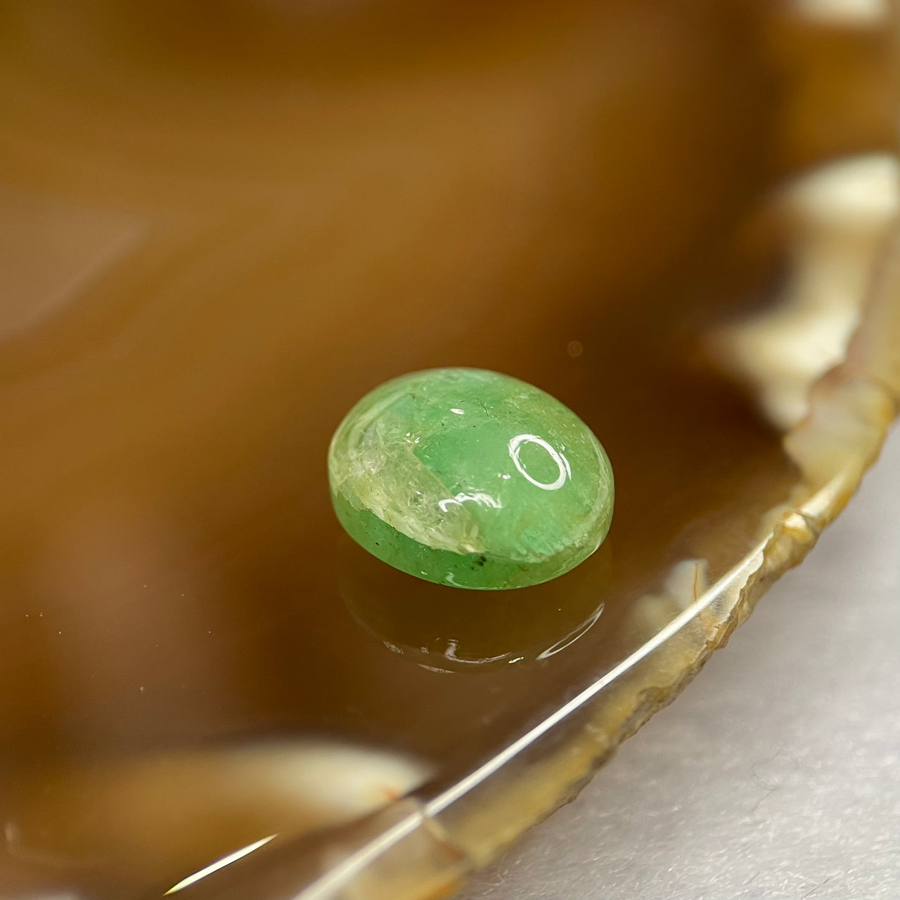 Natural Green Emerald Cabochon for Setting - 5.60ct 12.0 by 10.0 by 6.0mm - Huangs Jadeite and Jewelry Pte Ltd