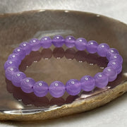 Natural Purple Crystal Beads Bracelet - 17.7g 8.3mm/bead 23 beads - Huangs Jadeite and Jewelry Pte Ltd