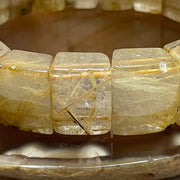 Natural Golden Rutilated Quartz Bracelet 手牌 - 69.55g 18.6 by 14.8 by 9.0mm/piece 19 pieces - Huangs Jadeite and Jewelry Pte Ltd