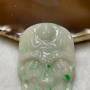 Type A Good & Evil Jade Jadeite 善恶一念之间 38.07g 63.6 by 37.4 by 8.6mm - Huangs Jadeite and Jewelry Pte Ltd