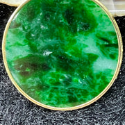 Type A Burmese Jade Jadeite Pendant 18k gold & diamonds - 2.31g 24.2 by 24.2 by 1.6mm - Huangs Jadeite and Jewelry Pte Ltd