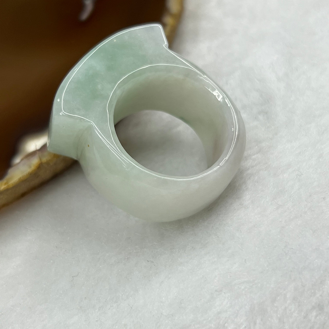 Type A Piao Hua Green Jade Jadeite Ring - 23.69g US10.75  HK24  Inner Diameter 20.5mm Thickness 4.5 by 14.7mm - Huangs Jadeite and Jewelry Pte Ltd