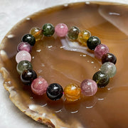 Natural Tourmaline Crystal Bracelet 电气石 32.89g 10.3mm/bead 19 beads - Huangs Jadeite and Jewelry Pte Ltd