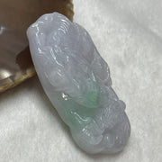 Type A Faint Lavender & Green Jade Jadeite Dragon Pendant - 53.8g 61.2 by 31.5 by 13.7mm - Huangs Jadeite and Jewelry Pte Ltd