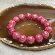 Natural Rhodonite Crystal Bracelet 69.3g 13.4mm/bead 16 beads - Huangs Jadeite and Jewelry Pte Ltd