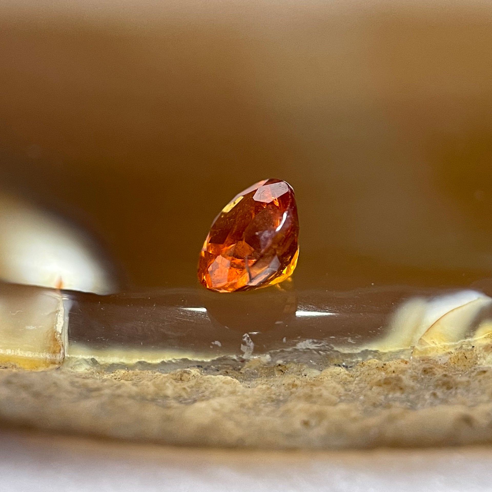 Natural Orange Red Garnet Crystal Stone for Setting - 1.05ct 5.3 by 5.3 by 3.3mm - Huangs Jadeite and Jewelry Pte Ltd