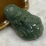 Type A Old Mine Burmese Blueish Green Jadeite Dragon Ruyi 71.76g 70.8 by 21.0 by 39.4mm - Huangs Jadeite and Jewelry Pte Ltd