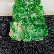 High Quality Type A Spicy Green Phoenix Burmese Myanmar Jade Jadeite Pendant - 50.29g 66.1 by 44.4 by 15.2mm - Huangs Jadeite and Jewelry Pte Ltd