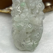 Type A ICY Green Double Prosperity Fish Pendant 39.30g 57.8 by 29.1 by 19.0 mm - Huangs Jadeite and Jewelry Pte Ltd