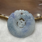 Type A Lavender  Double Jade Jadeite Dragon Pendant - 12.20g 28.7 by 38.6 by 4.7mm - Huangs Jadeite and Jewelry Pte Ltd