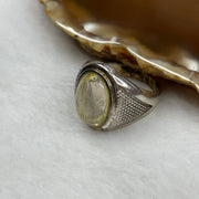 Natural Golden Rutilated Quartz 925 Silver Ring US 9.25 HK 21 7.2g 19.2 by 12.8 by 6.8mm - Huangs Jadeite and Jewelry Pte Ltd