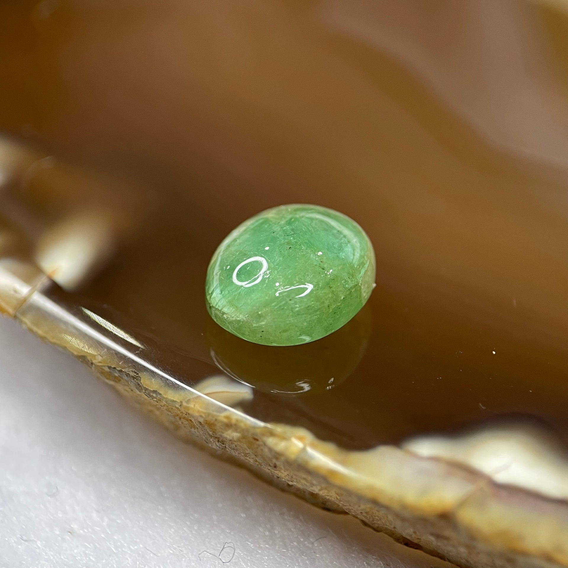 Natural Green Emerald Cabochon for Setting - 5.60ct 12.0 by 10.0 by 6.0mm - Huangs Jadeite and Jewelry Pte Ltd