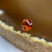 Natural Orange Red Garnet Crystal Stone for Setting - 0.70ct 4.9 by 4.9 by 3.4mm - Huangs Jadeite and Jewelry Pte Ltd