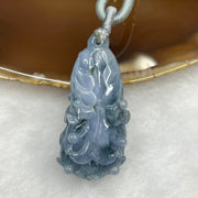 RARE Type A Dark Denim Blue Jade Jadeite Cabbage Pendant 18.06g 41.8 by 19.6 by 12.7mm - Huangs Jadeite and Jewelry Pte Ltd