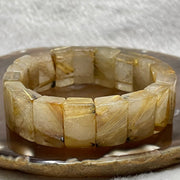 Natural Golden Rutilated Quartz Bracelet 手牌 - 76.94g 18.6 by 14.7 by 8.4mm/piece 18 pieces - Huangs Jadeite and Jewelry Pte Ltd