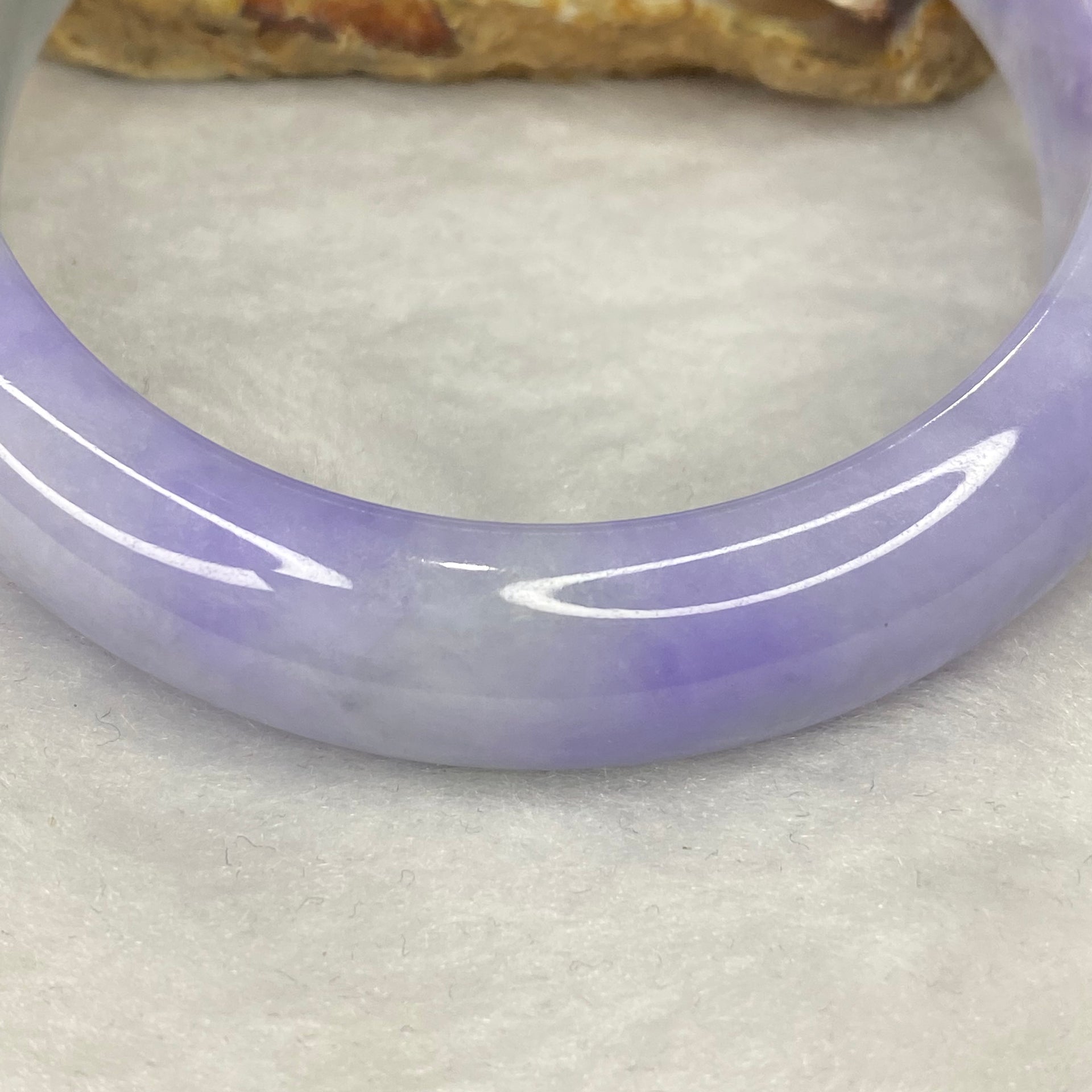 Rare Intense Bright Lavender Jadeite Bangle 80.62g Inner Dia 59.8mm 14.7 by 9.6mm - Huangs Jadeite and Jewelry Pte Ltd